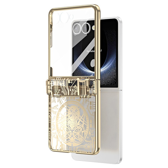 Etui do Samsung Galaxy Z Flip7 5G, Mechanical Legend, złote