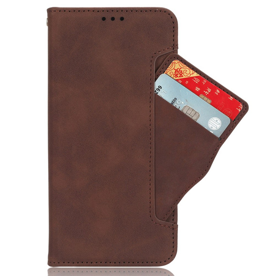 Etui z klapką do Samsung Galaxy S23 FE, Card Slot, brązowe