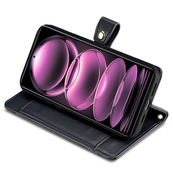 Etui z klapką do Xiaomi 13T / 13T Pro, Wallet Zipper Pocket, czarne