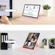 Etui z klawiaturą do Samsung Galaxy Tab S10 Lite / S10 FE / S9 FE, Rotary 360° Leather, różowe