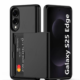 Etui do Samsung Galaxy S25 Edge, Sliding Card Holder, czarne