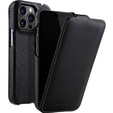 Etui MELKCO z klapką do iPhone 13 Pro Max, skórzane, flip, czarne