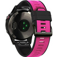 Pasek Silikonowy do Garmin Fenix 5X/6X/7X, Różowy / Czarny