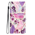 Etui z klapką do Xiaomi Redmi Note 12S, Wallet, Marble & Flowers różowe
