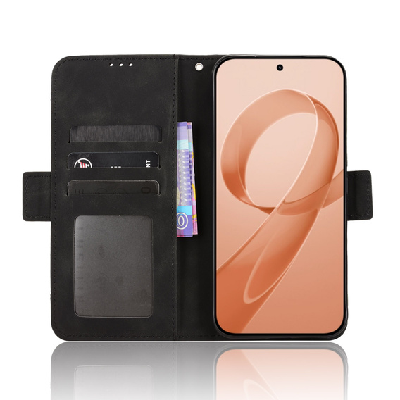 Etui z klapką do Xiaomi Poco F8 Ultra, Card Slot, czarne