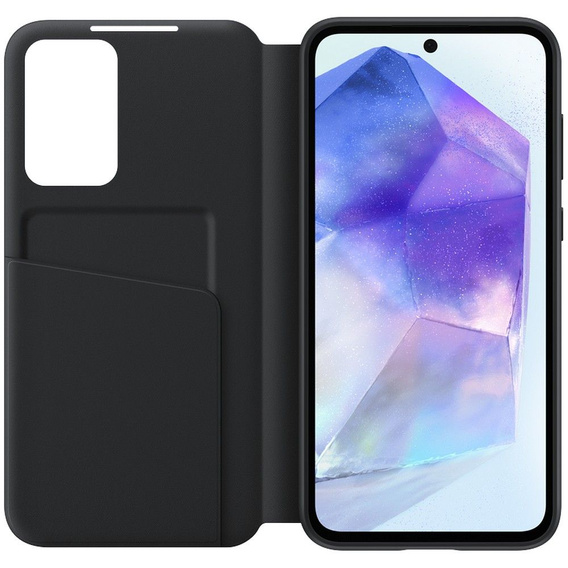 Oryginalne Etui Samsung do Galaxy A55 5G, S View Wallet Cover, Czarne