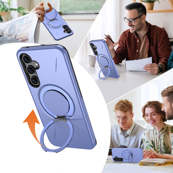 Etui do Samsung Galaxy A57 5G, z podstawką, do MagSafe, fioletowe