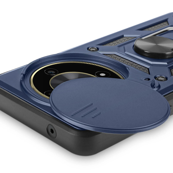 Etui pancerne do Honor Magic 8 Lite, CamShield Slide, niebieskie