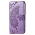 Etui z klapką do Honor Magic 6 Lite 5G, Butterfly, fioletowe