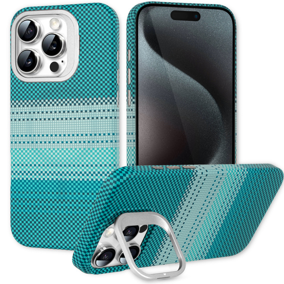 Etui do iPhone 15 Pro, Frame Kickstand, do MagSafe, Moon Green