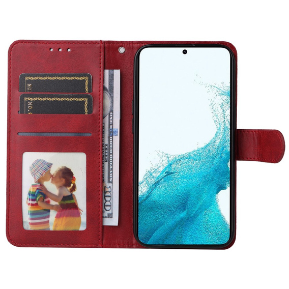 Etui z klapką do Samsung Galaxy A34 5G, Leather Wallet, czerwone