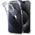 Etui do iPhone 15 Pro, Anti-Shock, przezroczyste + Szkło 9H