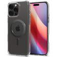 Etui z MagSafe Spigen do iPhone 16 Pro, Ultra Hybrid, przezroczyste / karbonowe + Szkło Hartowane 9H