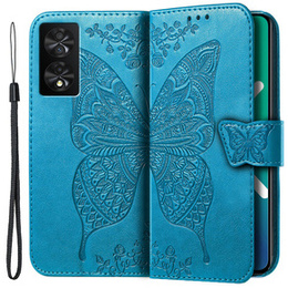 Etui z klapką do TCL 40 NXTPaper, Butterfly, niebieskie