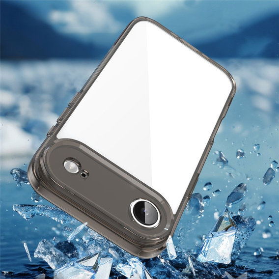 Etui do iPhone Air, silikonowe z twardym tyłem, przydymione czarne