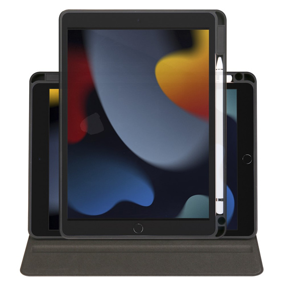 Etui do iPad 10.2" 2021/2020/2019 (9/8/7 gen.), z miejscem na rysik, Obrotowe 360°, Czarne