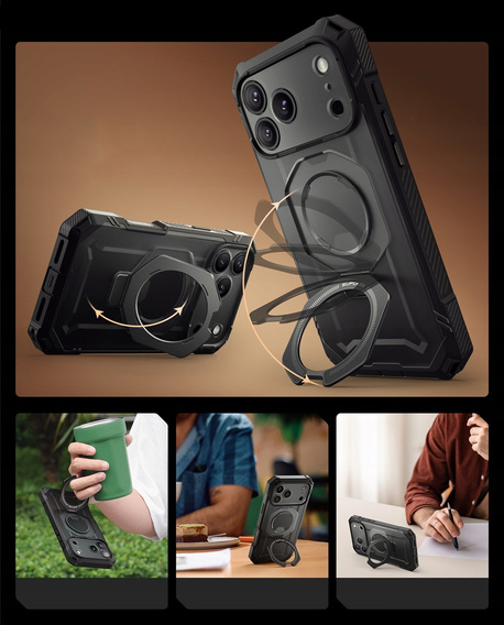 Etui Supcase do iPhone 17 Pro Max, Unicorn Beetle Grip Pro Mag, Black