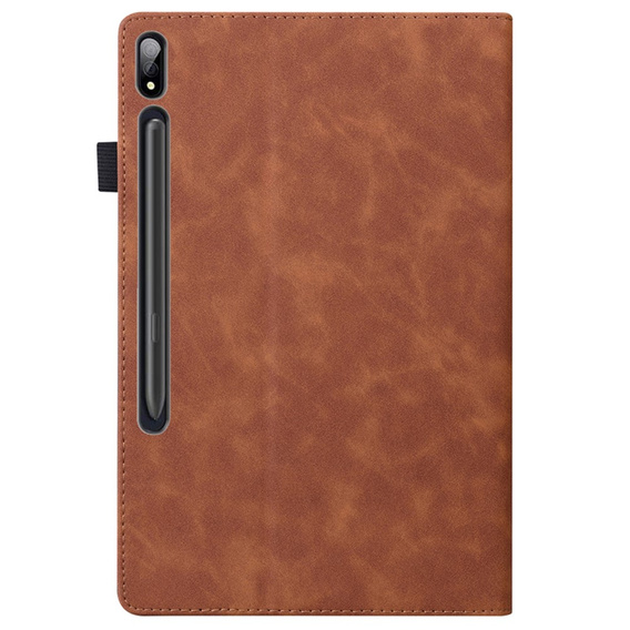 Etui biznesowe z eko-skóry do Samsung Galaxy Tab S10 Lite / S10 FE / S9 FE / S9 / S8 / S7 – brązowe