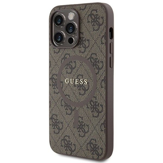Etui GUESS do iPhone 14 Pro, 4G Ring Classic Logo, brązowe