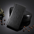 Etui z klapką do Samsung Galaxy S25 FE, Crazy Horse Wallet, czarne