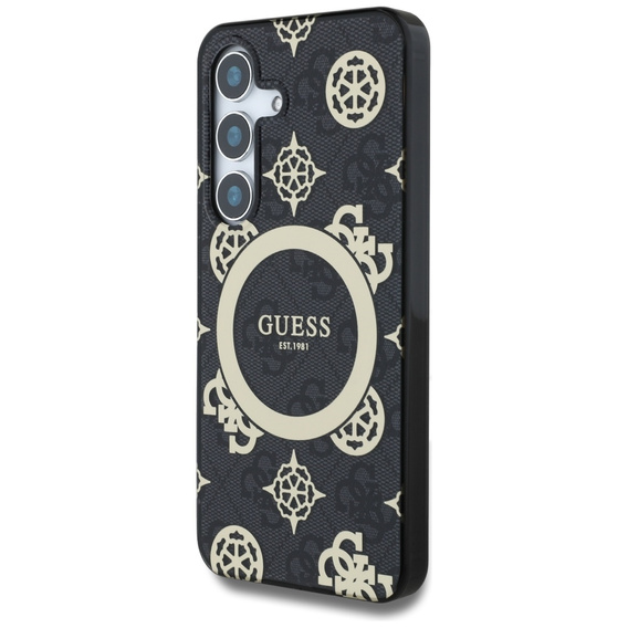 Etui GUESS do Samsung Galaxy S25, Magnetic IML Peony, czarne