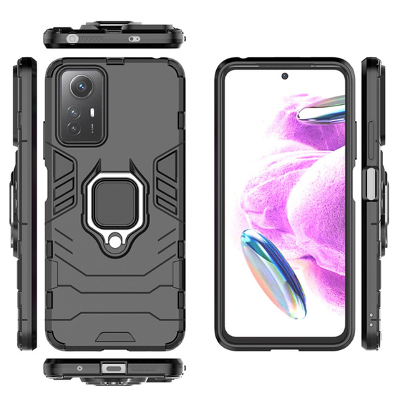 Etui do Xiaomi Redmi Note 12S 4G, Kickstand Ring, czarne