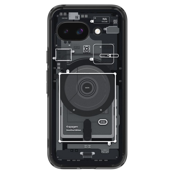 Etui Spigen do Google Pixel 9A, MagSafe Ultra Hybrid, Zero One czarne + Szkło Hartowane 9H