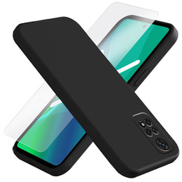 Zestaw Etui Silicone Lite do Xiaomi Redmi Note 11 / 11S, czarne + szkło