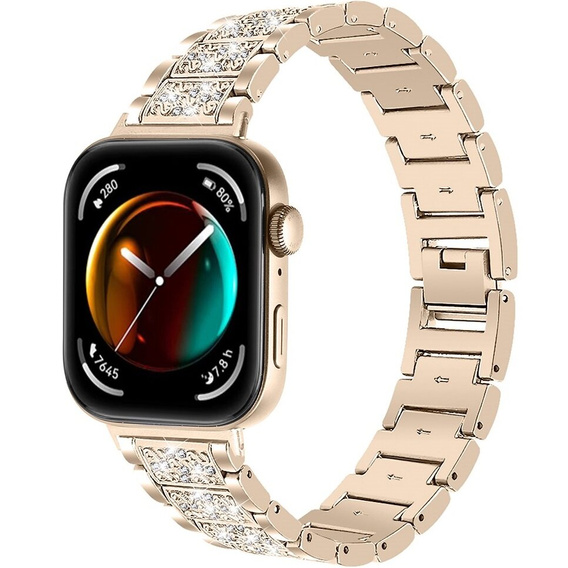 Bransoleta z Diamentami do Huawei Watch Fit 4 / 4 Pro / 3, Złota