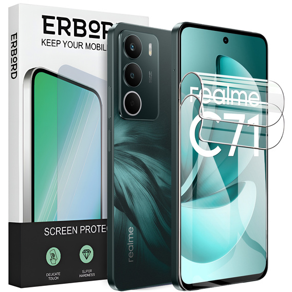 2x Folia Hydrożelowa do Realme C71, ERBORD Hydrogel Foil