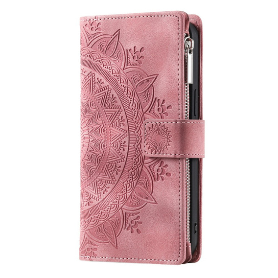 Etui z klapką do Xiaomi Redmi Note 13 Pro 4G / Xiaomi Redmi Note 14S / Xiaomi Poco M6 Pro 4G, Mandala, różowe rose gold