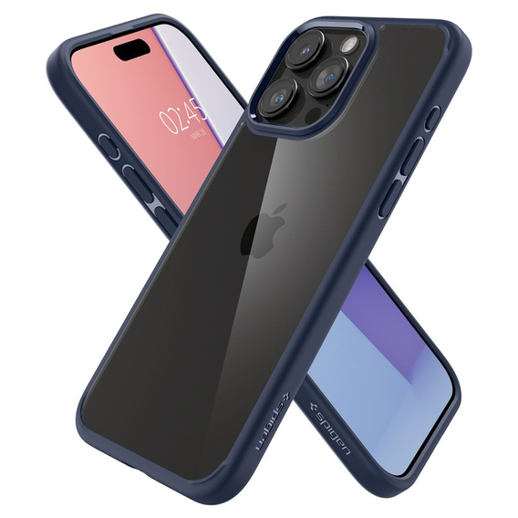 Etui Spigen do iPhone 15 Pro Max, Ultra Hybrid, Przezroczyste / Niebieskie