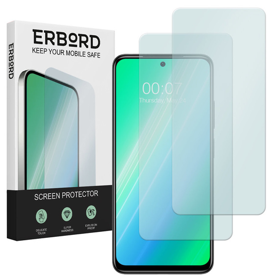 2x Szkło Hartowane do Xiaomi Redmi Note 10/10S, ERBORD 9H Hard Glass, szybka