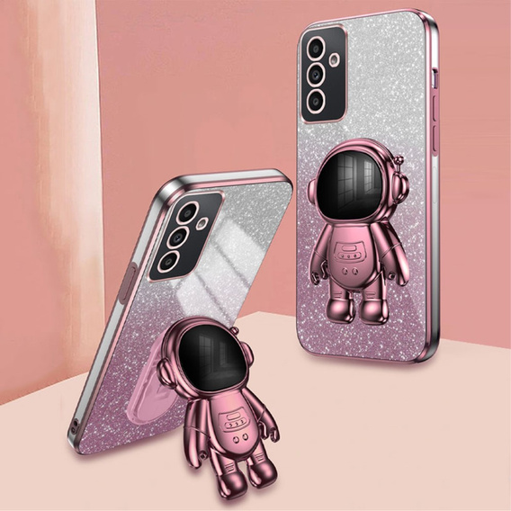 Etui do Samsung Galaxy A15 4G / 5G, Glitter Astronaut, różowe