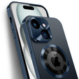 Etui do iPhone 15, Dual Glass, do Magsafe, niebieskie
