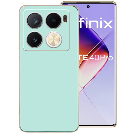 Etui do Infinix Note 40 Pro, Glamour CamShield, miętowe
