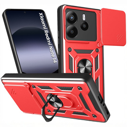Etui pancerne do Xiaomi Redmi Note 14 4G, CamShield Slide, czerwone