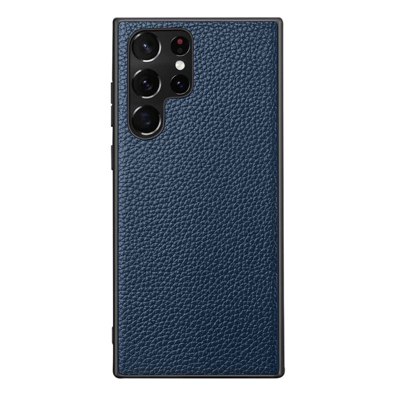 Skórzane Etui do Samsung Galaxy S23 Ultra, plecki nakładka, niebieskie