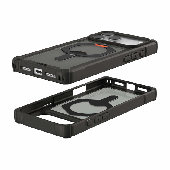 Etui Urban Armor Gear do iPhone 17 Pro, Plasma XTE MagSafe Kickstand, Black / Pop Orange