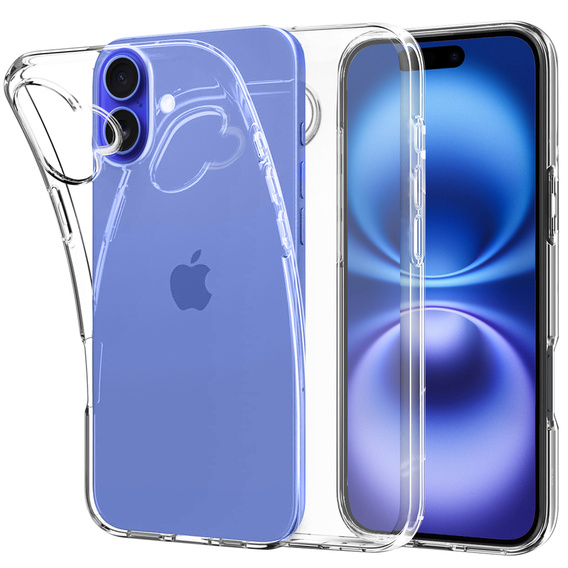 Etui do iPhone 16, ERBORD Slim, przezroczyste + Szkło 9H