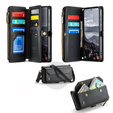 Etui CASEME do Samsung Galaxy S25 FE, RFID Leather Wallet, z paskiem na ramię, czarne