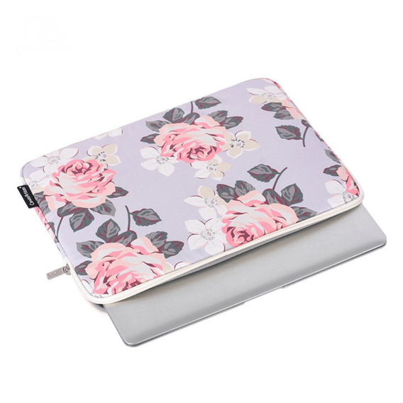 Etui na Laptopa 13" z Nadrukiem Różanym - Szare