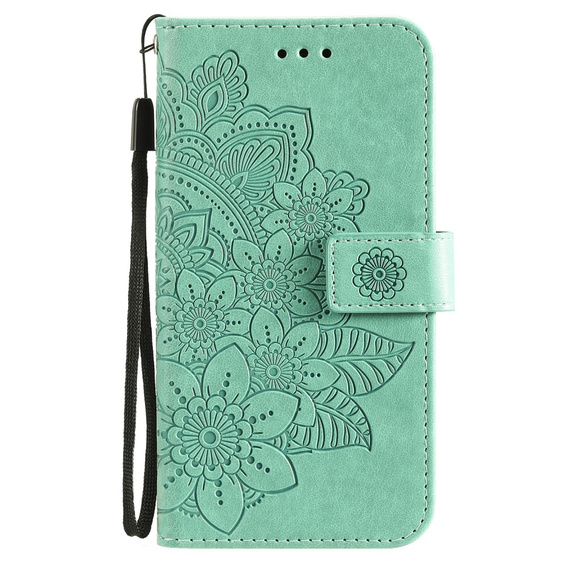 Etui z klapką do Samsung Galaxy S21 FE, Mandala, zielone