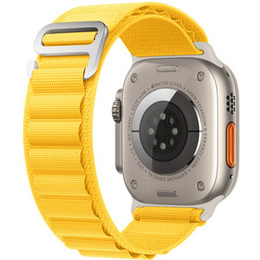 Pasek Nylonowy do Apple Watch 1/2/3/4/5/6/7/8/9/10/11/SE Ultra 1/2/3 42/44/45/46/49mm, Żółty