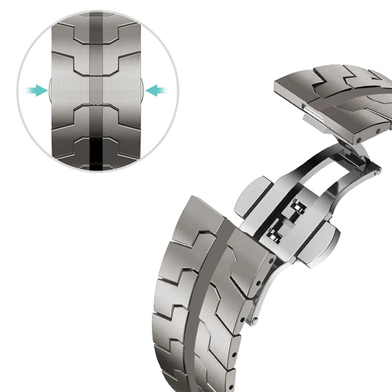 Bransoleta do Apple Watch 1/2/3/4/5/6/7/8/9/10/11/SE Ultra 1/2/3 42/44/45/46/49mm, Tytanowa