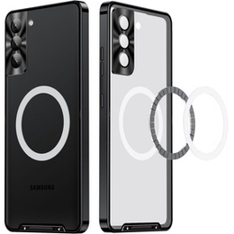 Etui z ochroną aparatu do Samsung Galaxy S21 FE 5G, CamShield MagSafe, przezroczyste / czarne