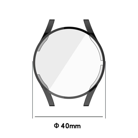 Etui z Osłoną na ekran do Samsung Galaxy Watch 5 40mm, Czarny