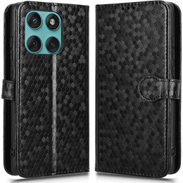 Etui z klapką do Motorola Edge 60 Fusion, Wallet Rhombus, czarne