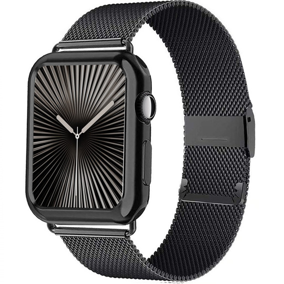 Bransoleta + Etui z Osłoną na Ekran do Apple Watch 10/11 42mm, Czarna