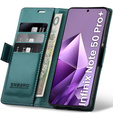 Etui do Infinix Note 50 Pro+, ERBORD Glossy Litchi, portfel z klapką, zielone